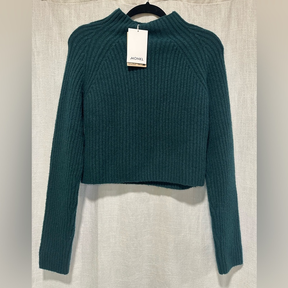 Monki ribbed knit sweater in green